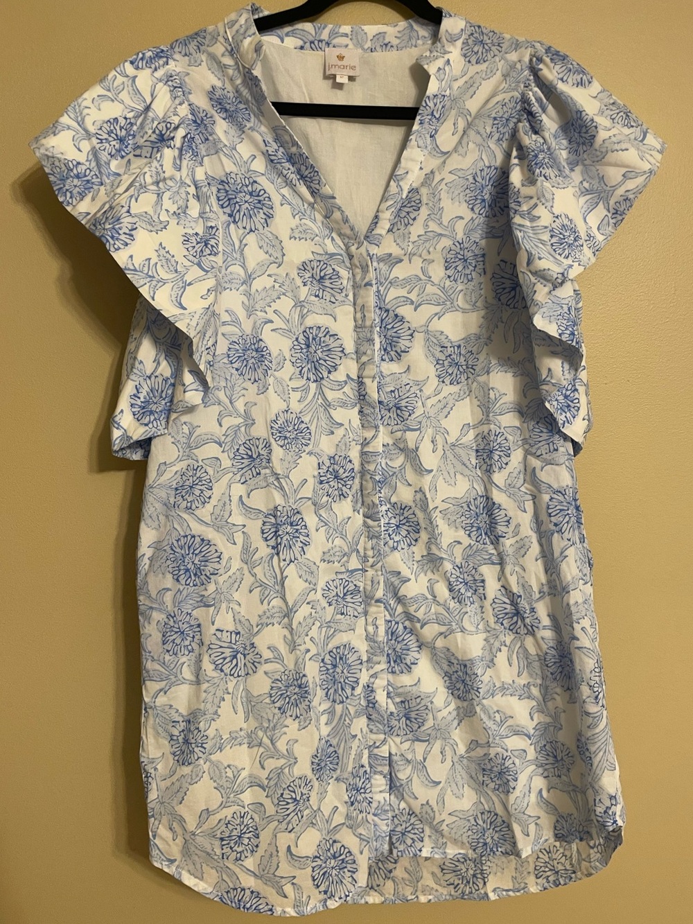 J. Marie Merritt Floral Button Down‎ Mini Shirt Dress Size Medium
